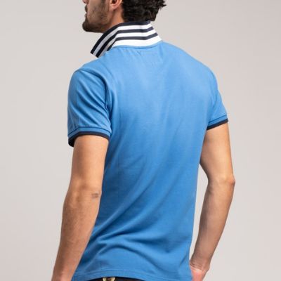 Polo uomo manica corta tinta unita realizzata in cotone piquet stretch